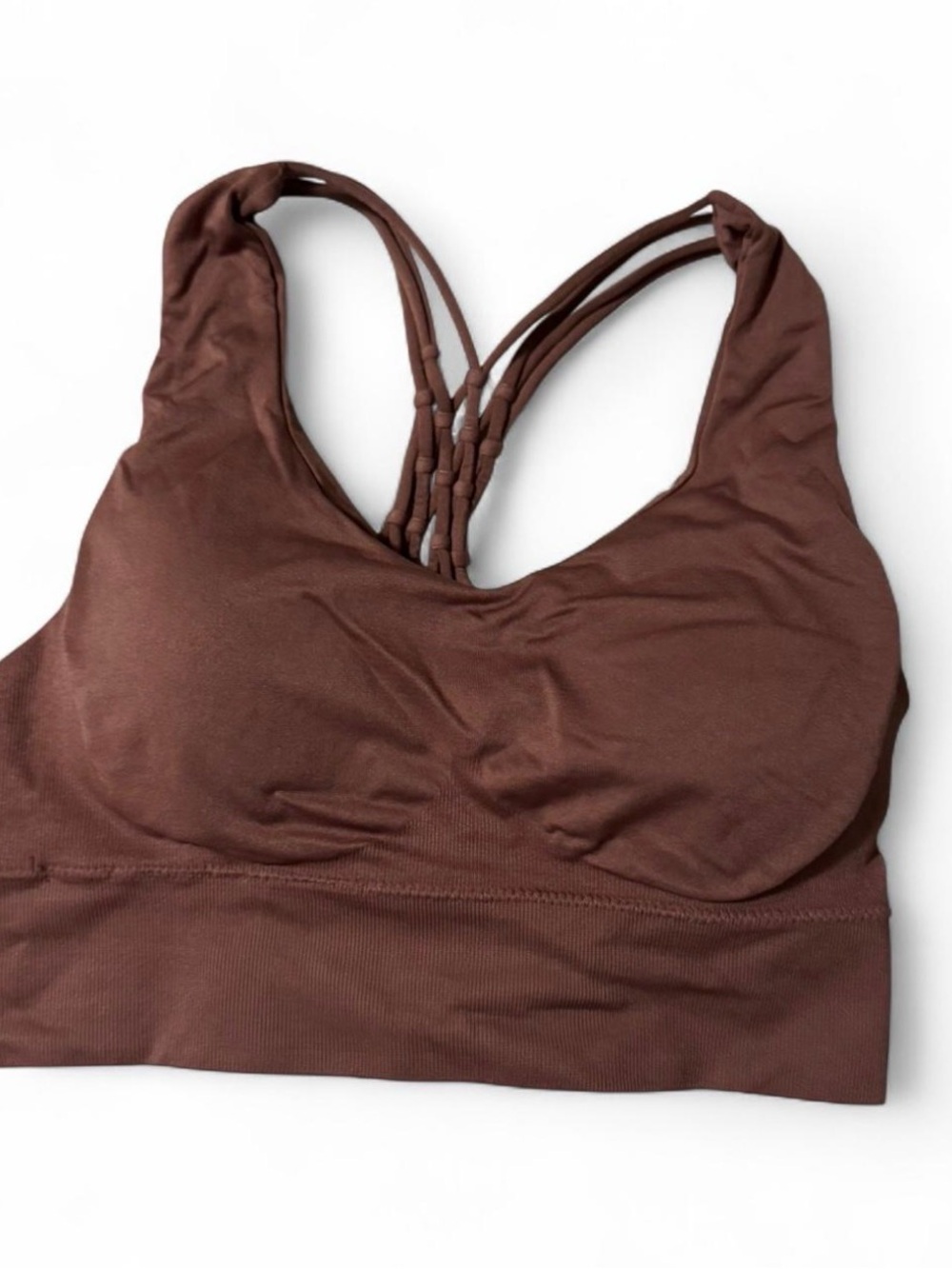 Brown Strappy Sports Bra